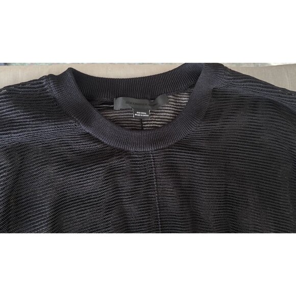ALEXANDER WANG Sheer Mesh Net crop Top sweater pullover black Sz S - Picture 11 of 12